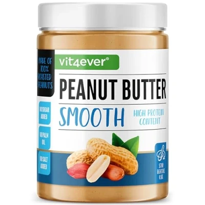 Afbeelding van Pindakaas Smooth 1kg Natuurlijke zonder Toevoegingen Eiwitrijk Toegevoegd Zout, Olie of Palmvet Veganistisch