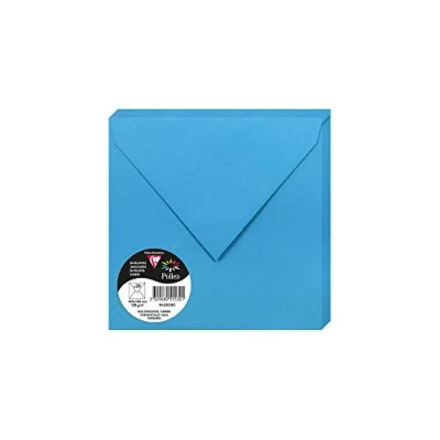 Afbeelding van Clairefontaine 5553C enveloppen, rubber, vierkant, 16,5 x cm, 120 g/m², kleur: turquoise, uitnodigingen voor evenementen en brieven, collectie pollen, premium papier, glad