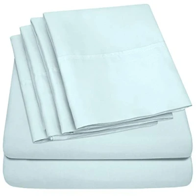 Afbeelding van California Kingsize lakens 6 delig 1500 Supreme Collection fijn geborsteld microvezel diepe zak lakenset beddengoed 2 extra kussenslopen, voordelig, King, Aqua