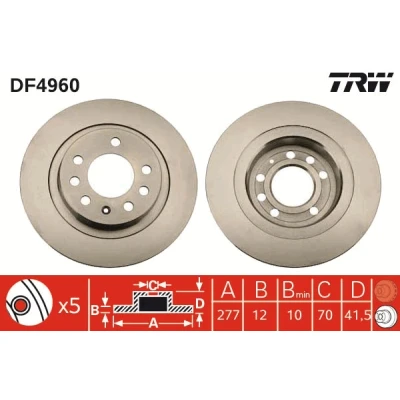Afbeelding van Trw Remschijf DF4960