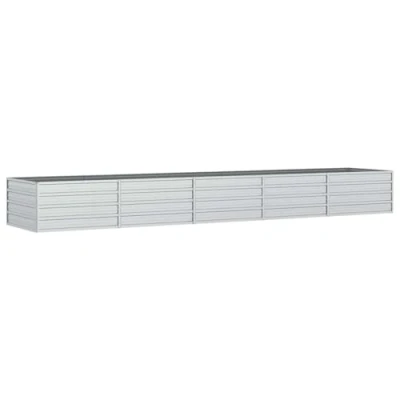 Afbeelding van vidaXL Plantenbak verhoogd 400x80x45 cm gegalvaniseerd staal zilver