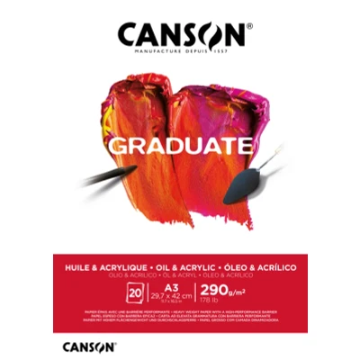 Afbeelding van Olie Acrylblok Canson Graduate A3 290gr 20vel