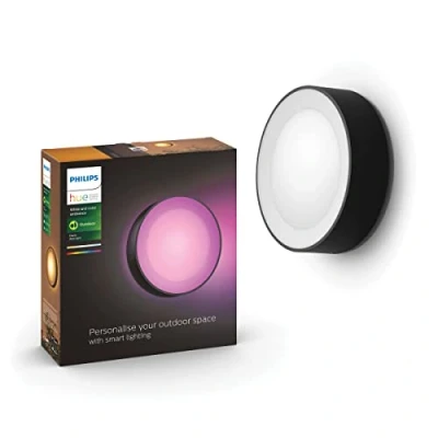 Afbeelding van Philips Hue Daylo Wandlamp Wit en Gekleurd Licht IP44 Waterbestendige Muurlamp Dimbaar Buitenverlichting Verbind met Bridge Werkt Alexa Google Home Zwart