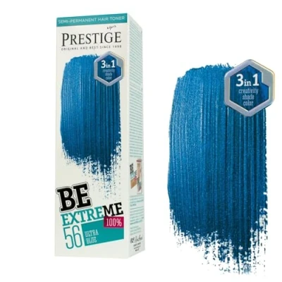 Afbeelding van Prestige BeExtreme Ultra Blue Haarverf Blauw Semi Permanente Haarkleuring Zonder Ammoniak/Peroxide/PPD/Parabenen