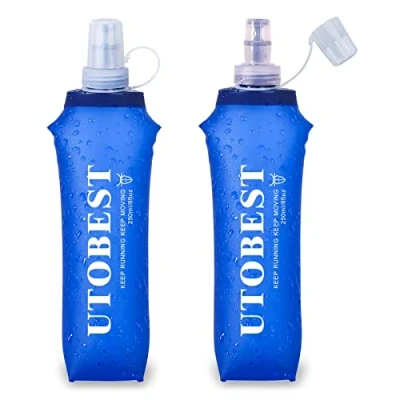 Afbeelding van UTOBEST Soft Flask, TPU opvouwbare drinkfles, waterfles, BPA vrij, sportfles voor drinkrugzak, fiets, wandelen, 250 ml/350 ml/500 ml