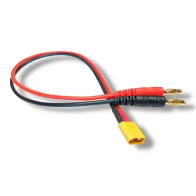 Afbeelding van VUNIVERSUM Originele premium oplaadkabel met XT30 stekker gouden naar 4 mm banaanstekker 30 cm 14AWG kabel voor Lipo accu modelbouw