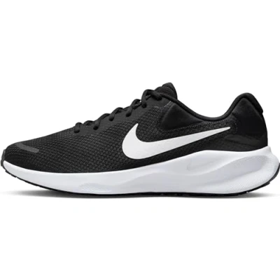 Afbeelding van Nike Performance Revolution 7 Hardloopschoenen neutraal, Heren, Maat: 48.5, Black/white Textiel/ synthetisch