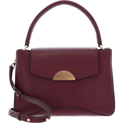 Afbeelding van DKNY Leren Schoudertas Handtas Luna Satchel Bag Garnet Wijnrood