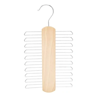 Afbeelding van Amazon Basics Stropdas en riemhouder, hout, met 20 stangen, 2 stuks in 1 verpakking, natuur