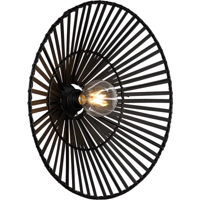 Afbeelding van QAZQA Oosterse wandlamp zwart bamboe Pua