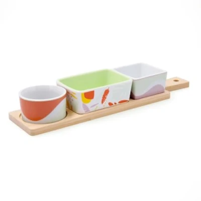 Afbeelding van Serveerset Quid Kaleido Multicolour Hout 32 x 8 4,6 cm 4 Onderdelen