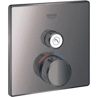 Afbeelding van Grohe grohtherm smartcontrol inbouwmengkraan opbouwdeel bad douche thermostaat vierkant eengreeps hard graphite 29123a00