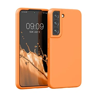 Afbeelding van kwmobile telefoonhoesje geschikt voor Samsung Galaxy S22 Hoesje met siliconen coating Smartphone case in fruitig oranje