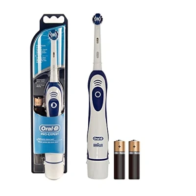 Afbeelding van Oral B Pro Expert Elektrische tandenborstel, 1 handgreep, Precision Clean tandenborstelkop, 2 batterijen, modus met 2D reiniging, blauw en wit, stuk