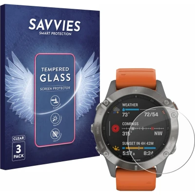 Afbeelding van Savvies Tempered Glass Screen Protector voor Garmin Fenix 6 (3 Stuks) 9H Gehard Glas Scherm Beschermer