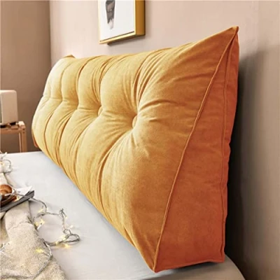 Afbeelding van Yanman Grote wigkussens hoofdbord, driehoekig leeskussen, lendensteunkussen taille rugleuning, zachte positioneringssteun voor op de bank, 80 x 50 20 cm