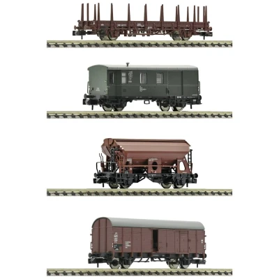 Afbeelding van Fleischmann 6660044 N set van 4 goederenwagons de DB