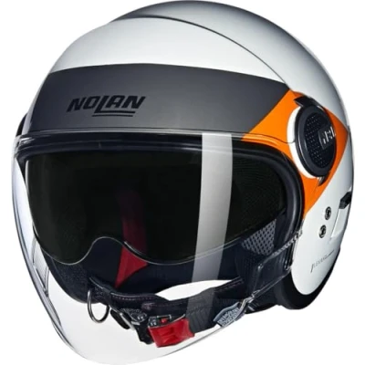 Afbeelding van Nolan N21 Visor 06 Onirico 346 Wit Zwart Oranje Glossy Jethelm Maat M Helm