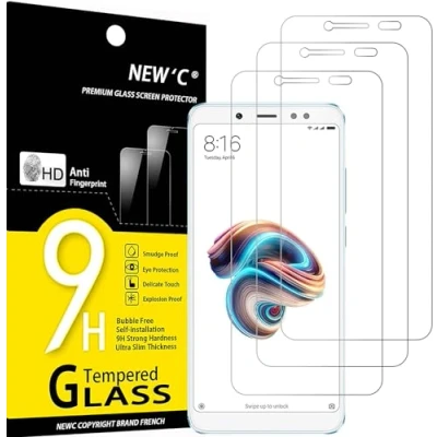 Afbeelding van NEW&#039;C 3 Stuks, Screen Protector voor Xiaomi Redmi Note 5, 5 Pro, Gehard Glass Schermbeschermer Film 0.33 mm ultra transparant, resistent