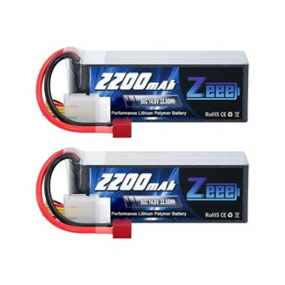 Afbeelding van Zeee 4S LiPo RC Accu 14.8V 50C 2200mAh Batterij met Deans T stekker voor UAV drones FPV Racefiets Quadcopters Vliegtuighelikopter Boot auto (2 packs)