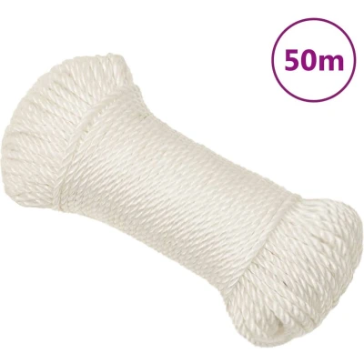 Afbeelding van vidaXL Werktouw 6 mm 50 m polypropeen wit