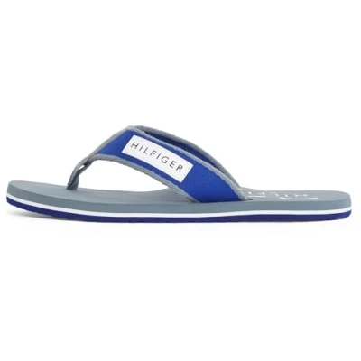 Afbeelding van TOMMY HILFIGER Heren PATCH BEACH SANDAL slippers, Grijs (bewolkt grijs), 6.5 UK, bewolkt grijs, 40 EU