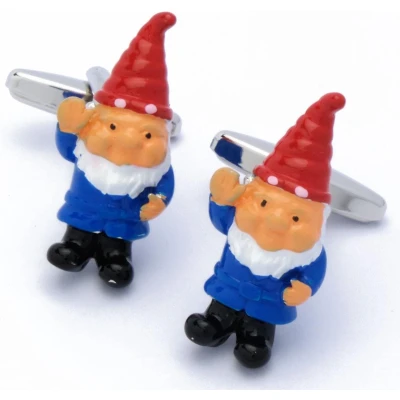 Afbeelding van Manchetknopen Tuinkabouter Rood en Blauw