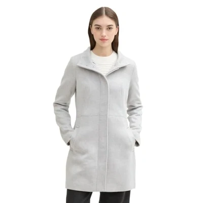 Afbeelding van TOM TAILOR Denim Damesmantel met opstaande kraag, 10367 Licht Zilver Grijs Mélange, XL