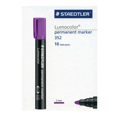 Afbeelding van STAEDTLER 352 6 Lumocolor marker permanent ronde punt, 2 mm, 10 stuks, violet