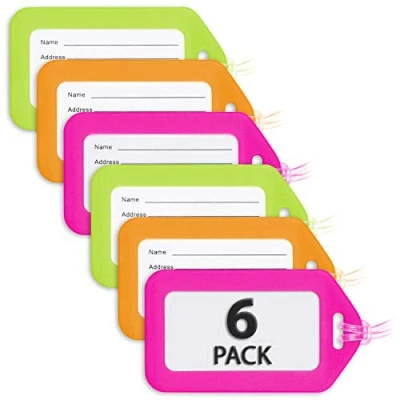 Afbeelding van Mifflin Bagagelabels Neon, 6 pack Reistaslabel voor bagage Kofferlabels