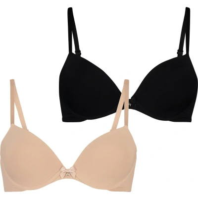 Afbeelding van Hunkemöller 2PACK Padded Triangel BH, Dames, Maat: 75A, Beige