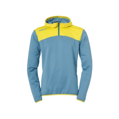 Afbeelding van Kempa Emotion 2.0 Hoody met 1 4 Rits Dove Blauw Limoen Geel Maat M