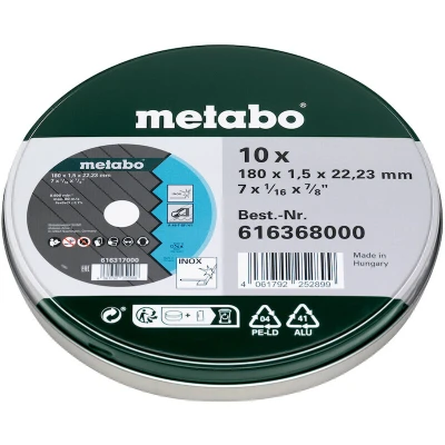 Afbeelding van Metabo Accessoires Doorslijpschijven Novaparid Inox Ø180x1,5x22,23 (10 st. in blikje) 616368000
