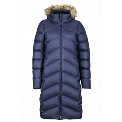 Afbeelding van Marmot Dames Wm&#039;s Montreaux Coat, Lichte donsjas, 700s Fill Power, warme parka, stijlvolle winterjas, waterafstotend, winddicht, Midnight Navy, M