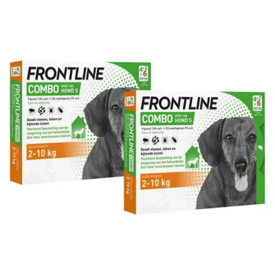 Afbeelding van 2x Frontline Combo Spot On Anti Vlooien en Teken Druppels Hond 2 10 kg 6 pipetten