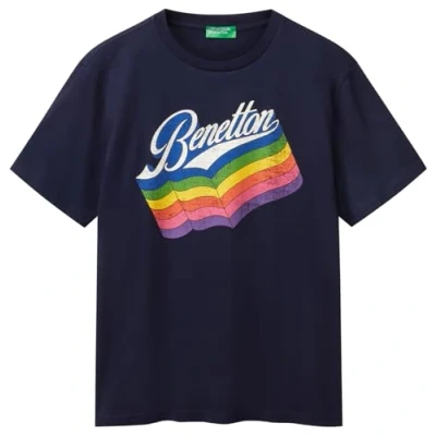 Afbeelding van United Colors of Benetton WITH LOGO Tshirt print, Heren, Maat: Medium, Blue
