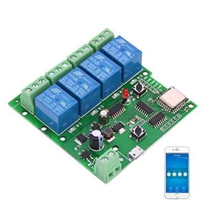 Afbeelding van Newgoal WiFi Jog relais Moment / zelfsluitende schakelaar DIY module Slimme huisautomatisering APP bediening Compatibel Alexa/Google Assistant/IFTTT (DC4)