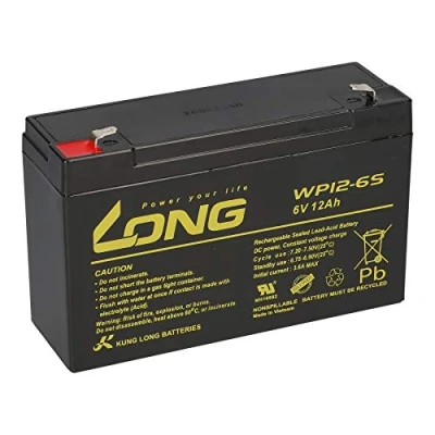Afbeelding van 6 V 12 Ah gelaccu voor kinderauto, motorfiets, noodstroom, accu, volt, 10 Ah, 9 lang