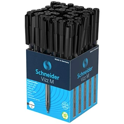Afbeelding van Schneider Vizz balpen (voor gemakkelijk en snel schrijven, schrijfkleur: zwart, lijnbreedte M) 50 stuks