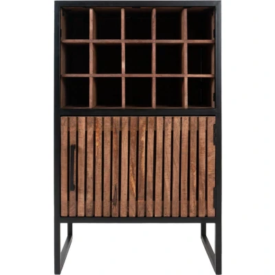 Afbeelding van Home67 Wijnkast Loek 90 x 55 cm Bruin Mangohout