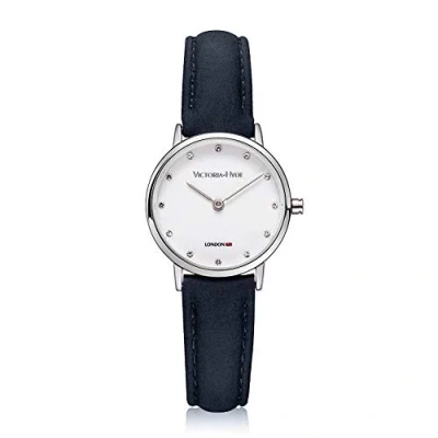 Afbeelding van VICTORIA HYDE Vrouwen Horloge Marmeren Dial Ultra Dunne Minimalistische Quartz voor Dames Met Lederen Band 26mm, Blauw, riem