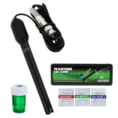 Afbeelding van GAIN EXPRESS E1325M 0 14 PH elektrode sonde BNC connector, 300 cm kabel voor metermonitor controller testsensor, vervangende set aquariumhydrocultuur Plant Pool Spa (300 lange kabel)