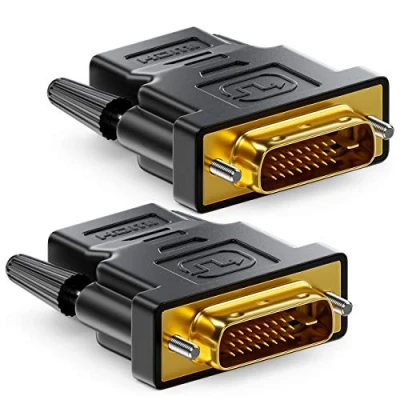 Afbeelding van deleyCON 2x HDMI naar DVI Adapter Contactdoos Stekker (24+1) (19 pin) 1920x1200 1080p Zwart