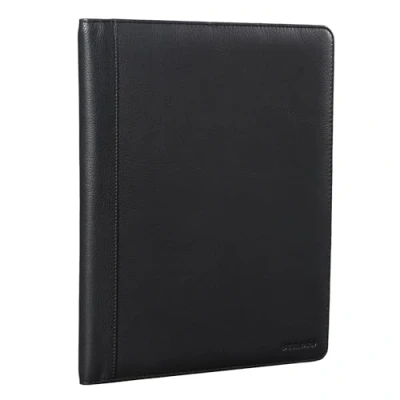 Afbeelding van STILORD &#039;Malcolm&#039; Leren Schrijfmap A4 Vintage Document Case voor zakelijke werkvergaderingen Conferentiekoffer organisator met EC Card Pockets Echt Leder, Kleur:zwart
