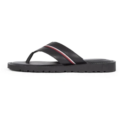 Afbeelding van Tommy Hilfiger Signature TAPE Teensandalen, Heren, Maat: 46, Black Leer