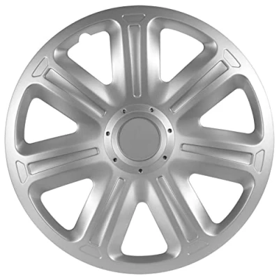 Afbeelding van Set van 4 wieldoppen 16 inch (40,6 cm), Indiana zilverdesign, verchroomd oppervlak en ABS kunststof, schokbestendig, duurzaam betrouwbaar, met verstelbare klemring