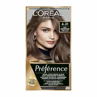 Afbeelding van 1+1 gratis: L&#039;Oréal Préférence Permanente Haarkleuring 6.21 Zeer licht koel bruin