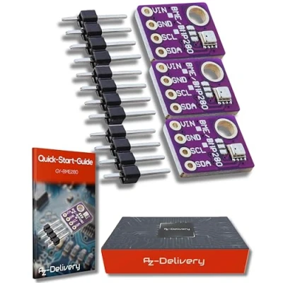 Afbeelding van AZDelivery 3 x GY BME280 Barometrische Sensor voor Temperatuur, Vochtigheid en Luchtdruk compatibel met Arduino Inclusief E Book!