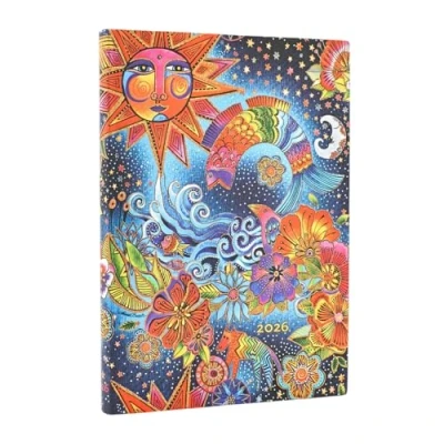 Afbeelding van 2026 Celestial Magic (Whimsical Creations) Midi 12 month Horizontal Softcover Flexi Dayplanner (Elastic Band Closure)