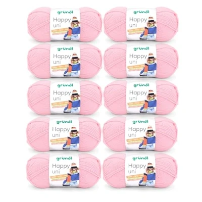 Afbeelding van Gründl Happy uni (brei en haakgaren met wolachtig karakter van 100% polyacryl, anti pilling, 100 g / 250 m, naalddikte: 4 5, 10 x g), roze